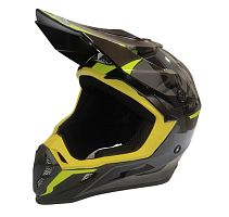 Шлем кроссовый COBRA EC V332, серый титан, синий и желтый, размер L