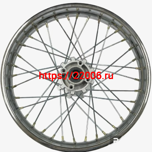Диск колеса задний стальной на спицах 2,15 - 18", хром, дисковый тормоз ось 15мм Racer Panther 300