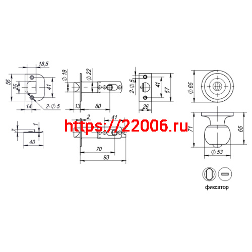 Ручка Punto (Пунто) защелка DK672 AC-BK (6072 AC-B) (фик.) медь фото 3 Ручка Punto (Пунто) защелка DK672 AC-BK (6072 AC-B) (фик.) медь фото 3