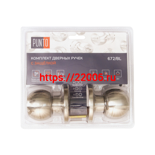 Ручка Punto (Пунто) защелка DK672/BL SN-PS (без фик.) мат.никель Ручка Punto (Пунто) защелка DK672/BL SN-PS (без фик.) мат.никель