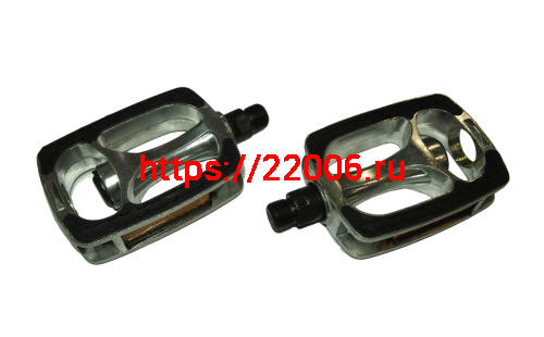 Педали Вело алюминий+резиновые вставки МТВ 121х74мм, катафот (EPD-29)