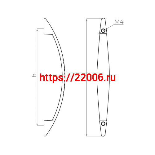 Ручка-скоба Ajax (Аякс) мебельная MB-H-002-96 мм PB золото фото 2