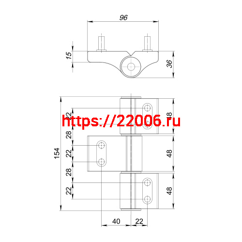 Петля Punto (Пунто) дверная IN-U3B1-150A (RAL 9016) (АНКЕРНАЯ) фото 3 Петля Punto (Пунто) дверная IN-U3B1-150A (RAL 9016) (АНКЕРНАЯ) фото 3