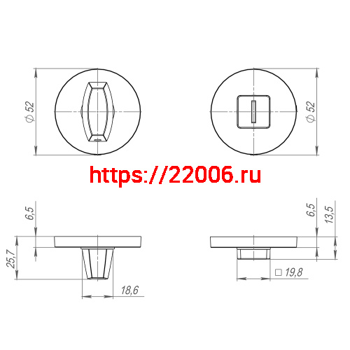 Ручка Fuaro (Фуаро) поворотная BK6.R.SLR52 (BK6 SLR) GM оружейная сталь фото 3 Ручка Fuaro (Фуаро) поворотная BK6.R.SLR52 (BK6 SLR) GM оружейная сталь фото 3