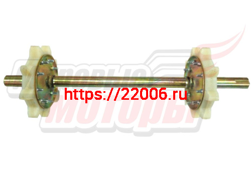 Вал ведущий мотобуксировщика "Север" в сборе со звёздами (с шпоночным пазом)