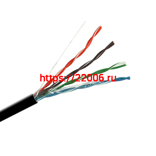 Кабель PLEXUS UTP 4PR 24AWG Cu CAT 5e, OUTDOOR (0.52). 305м Кабель PLEXUS UTP 4PR 24AWG Cu CAT 5e, OUTDOOR (0.52). 305м