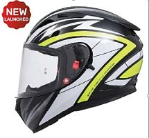 Шлем TVS RACING (Индия) STREET D/V BLACK YELLOW размер XL, + пинлок в комплекте, очки