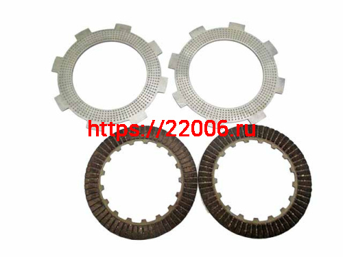 Диски сцепления двигателя 139FMB 50cc (2 шт. текстолитовые и 2 шт. стальных) механика Диски сцепления двигателя 139FMB 50cc (2 шт. текстолитовые и 2 шт. стальных) механика