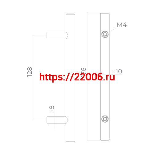 Ручка-скоба Ajax (Аякс) мебельная MB-H-003-128 мм CP хром фото 2 Ручка-скоба Ajax (Аякс) мебельная MB-H-003-128 мм CP хром фото 2