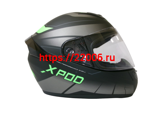 Шлем TVS RACING (Индия) XPOD DULL BLACK NEON GREEN размер L фото 4 Шлем TVS RACING (Индия) XPOD DULL BLACK NEON GREEN размер L фото 4