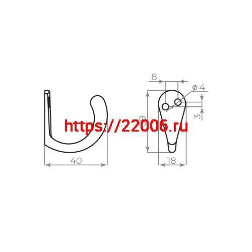 Крючок Ajax (Аякс) настенный MB-K-001 BN черный никель фото 2 Крючок Ajax (Аякс) настенный MB-K-001 BN черный никель фото 2