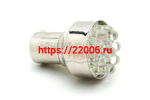 Лампа 12 В BA15S (T25), 12 светодиодов LED, 21W, белая
