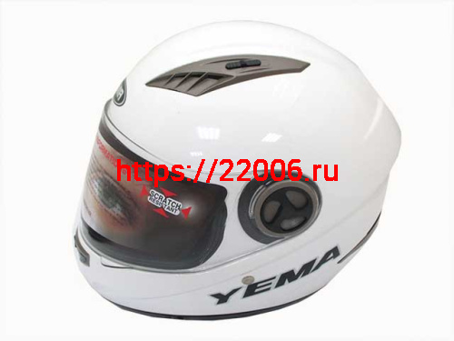 Мотошлем YM-827 белый (L) Мотошлем YM-827 белый (L)