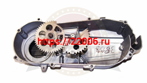 Крышка картера GY6-125 Сити125 вариатора левая с пусковым мех. кик вперед фото 2