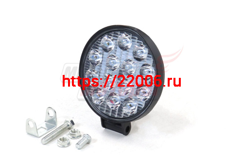 Фара светодиодная 42W 14 диодов SMD, 25мм круг. мет. корпус, ближний свет (Flood)