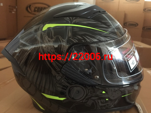 Шлем интеграл COBRA JK315, черный, с серой графикой(1), размеры XL фото 3 Шлем интеграл COBRA JK315, черный, с серой графикой(1), размеры XL фото 3