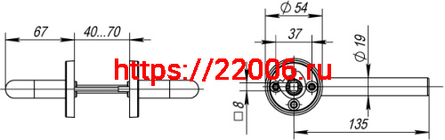 Ручка Fuaro (Фуаро) раздельная R.DSS304-0201/19 (DSS-0201/19) INOX 304 фото 3 Ручка Fuaro (Фуаро) раздельная R.DSS304-0201/19 (DSS-0201/19) INOX 304 фото 3