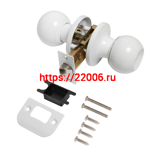 Ручка Punto (Пунто) защелка DK672/BL WH-PS (без фик.) белый фото 2