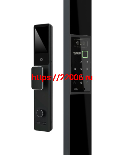 Замок врезной электронный с ручкой-скобой Hogo D01R с распознаванием вен ладони, черный