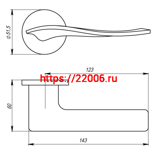 Ручка Armadillo (Армадилло) раздельная AQUA URS/HD BPVD-77 Вороненый никель фото 3