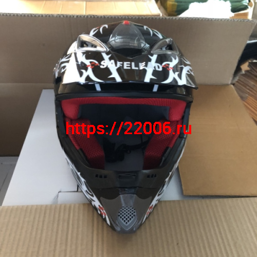 Шлем кроссовый "Safelead" HF-117 NEW черный (B04) размер L фото 2