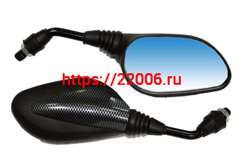 Зеркала заднего вида №22 пластик литой корпус карбон маленькие М8 Зеркала заднего вида №22 пластик литой корпус карбон маленькие М8