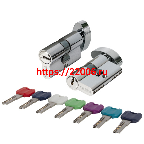 Цилиндровый Punto (Пунто) механизм MaxPro7002Knob52mm(21+10+21) SSC сатин.хром 7key с вертушкой