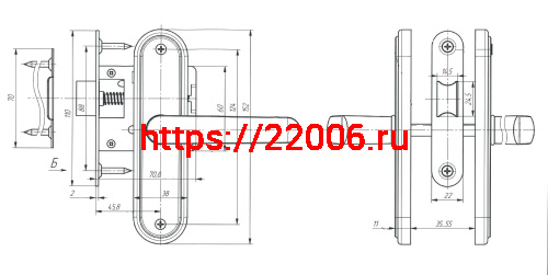 Защелка Absolyute (Абсолют) врезная ЗЩ1-45А (бронза) фото 2