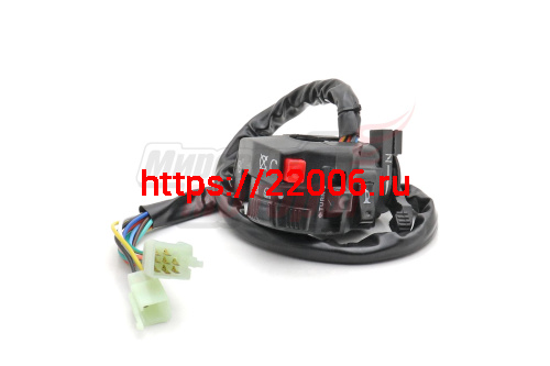 Переключатель руля левый ATV с корректором газа (4+8 контактов, разъем 4pin+9pin папа) TRAM