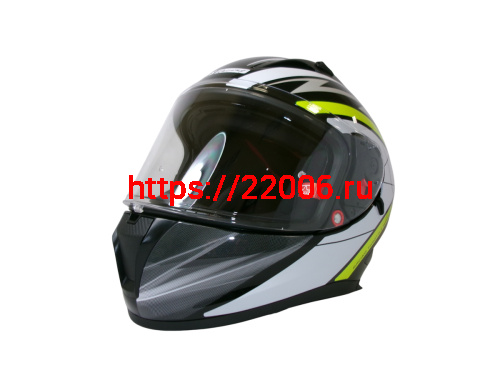 Шлем TVS RACING (Индия) STREET D/V BLACK YELLOW размер L, + пинлок в комплекте, очки