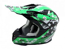 Мотошлем YM-211 KIDS cross черно-зеленый (M)