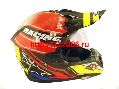 Шлем кроссовый YM-915 "YAMAPA", бело-синий, бело-красный, черно-желтый, размер S фото 4 Шлем кроссовый YM-915 "YAMAPA", бело-синий, бело-красный, черно-желтый, размер S фото 4