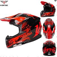 Мотошлем VIRTUE MD-902 Кросс красно-черный (M)