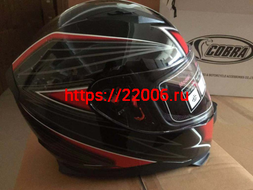 Шлем интеграл COBRA JK313, черный с красным(2), черный/синий(9), размеры M фото 2