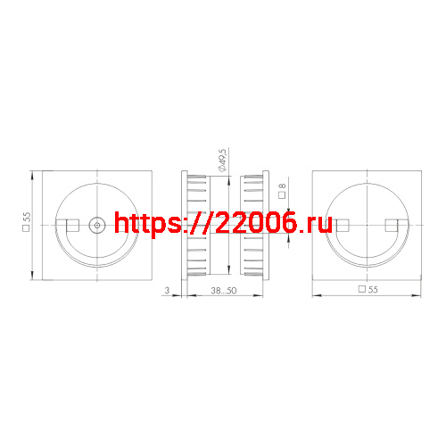 Ручка поворотная Armadillo (Армадилло) для раздвижных дверей SH.QUADRO55.BK8х2 MWSC-33 итальянский тисненый фото 3 Ручка поворотная Armadillo (Армадилло) для раздвижных дверей SH.QUADRO55.BK8х2 MWSC-33 итальянский тисненый фото 3