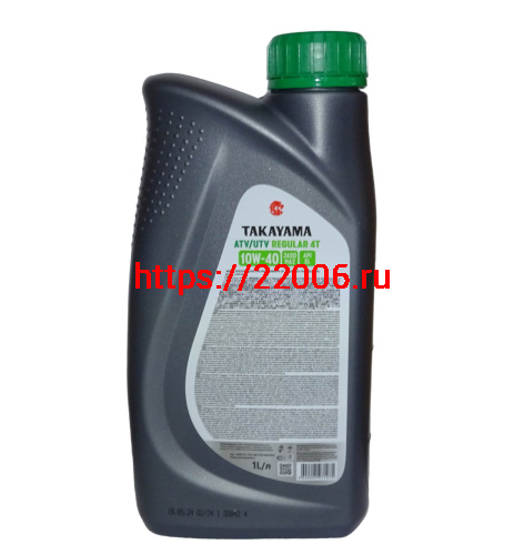 Масло TAKAYAMA REGULAR,  4T 10W40  ATV/UTV SL MA-2  п/синт, 1 литр  6056115 фото 2