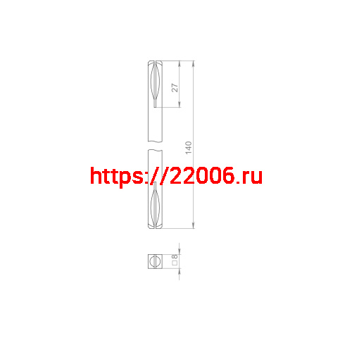 Квадрат Ajax (Аякс) для ручек Spindle 8х140 мм фото 2 Квадрат Ajax (Аякс) для ручек Spindle 8х140 мм фото 2