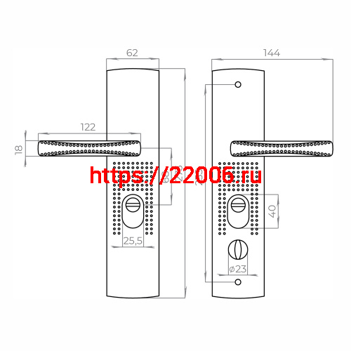 Ручка Ajax (Аякс) на планке P.UNI.CH-222 универсальная фото 3