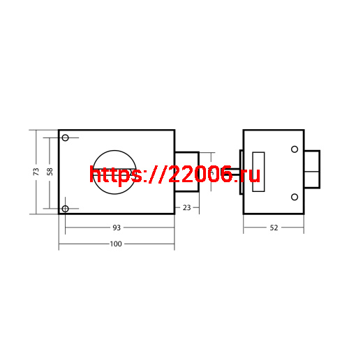 Замок Omega (Омега) накладной цилиндровый ЗН1-1.1 ГЛ серый, 5 кл. фото 3