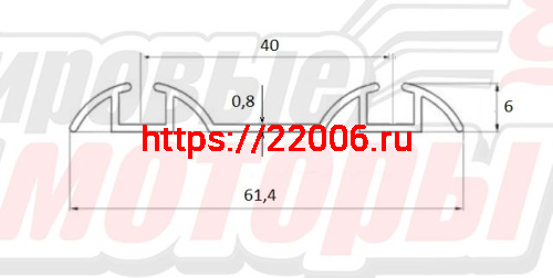 Профиль алюминиевый с анодированным покрытием (нижний, направляющий, 2 полозный), длина 5,9 м