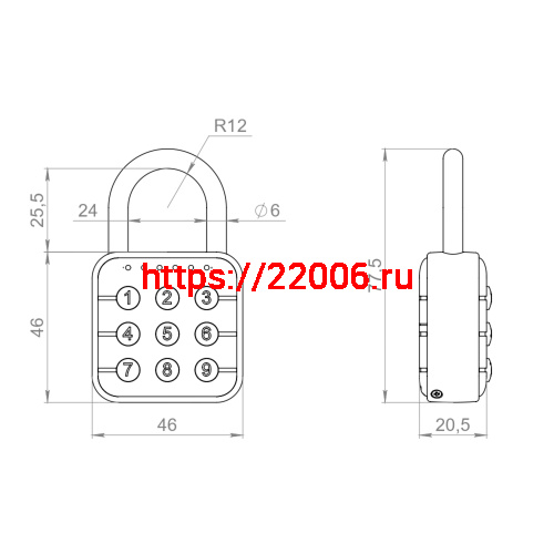 Замок Fuaro (Фуаро) навесной умный кодовый PL-SMART-CODE подвес фото 2