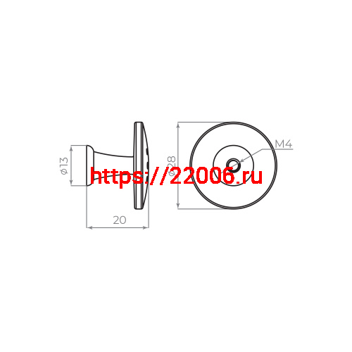 Ручка-кнопка Ajax (Аякс) мебельная MB-B-003 PB золото фото 2