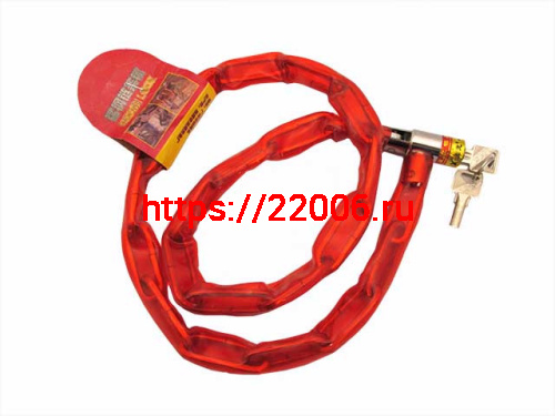 Велозамок 1000мм (цепь в силиконовой оплетке) с ключом Велозамок 1000мм (цепь в силиконовой оплетке) с ключом