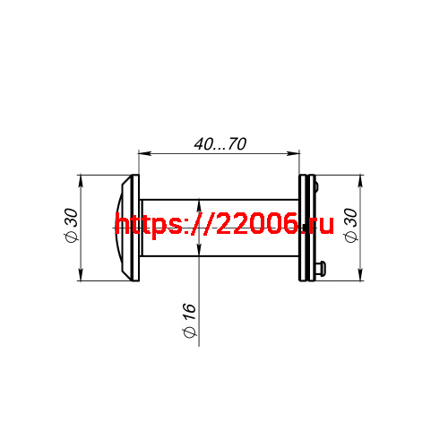 Глазок Ajax (Аякс) дверной, оптика пластик DV-1A/40-70 BL черный (кратно коробке 45 шт) фото 2