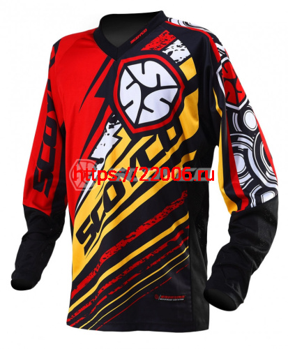 Футболка для мотокросса (Джерси) T200 красная (L) Scoyco