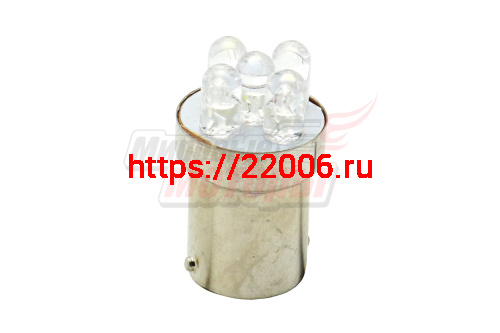 Лампа 12 В BA15S (T15), 5 светодиодов LED, 21W, белая