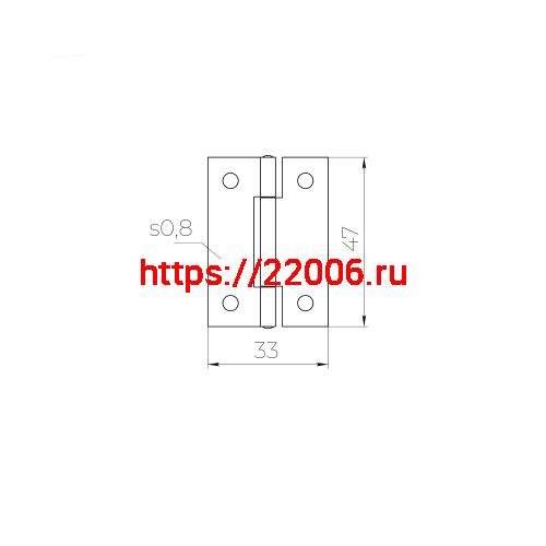 Петля Ajax (Аякс) карточная универсальная LM/IN33x48x1U YZN желтый цинк (2 шт) фото 2
