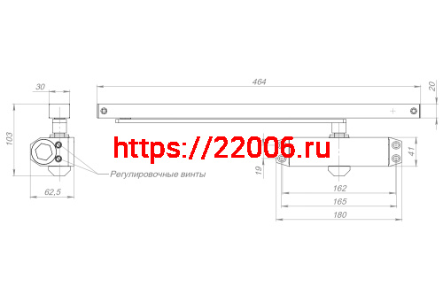 Доводчик Ajax (Аякс) дверной DCTR40-100 slide WH белый фото 2