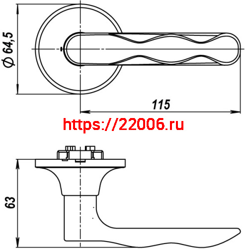 Ручка Fuaro (Фуаро) защелка DK624/BL AB-BK (624/BL AB-B) (фик.) бронза фото 2