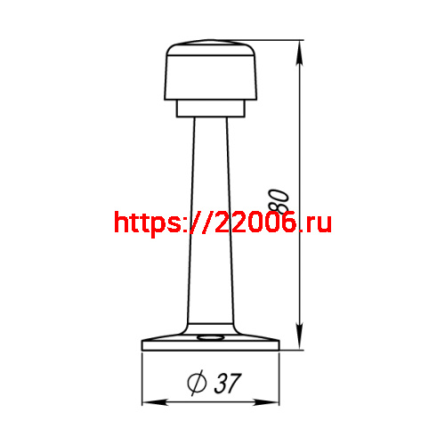 Упор Punto (Пунто) дверной настенный DFIX/W80 (DS PW-80) CFB-18 кофе глянец фото 3